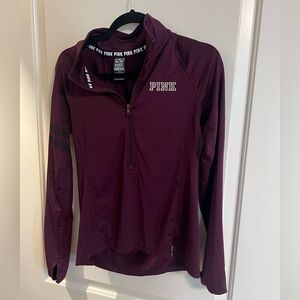 Victoria Secrets PINK Maroon Quarter-Zip Pullover small